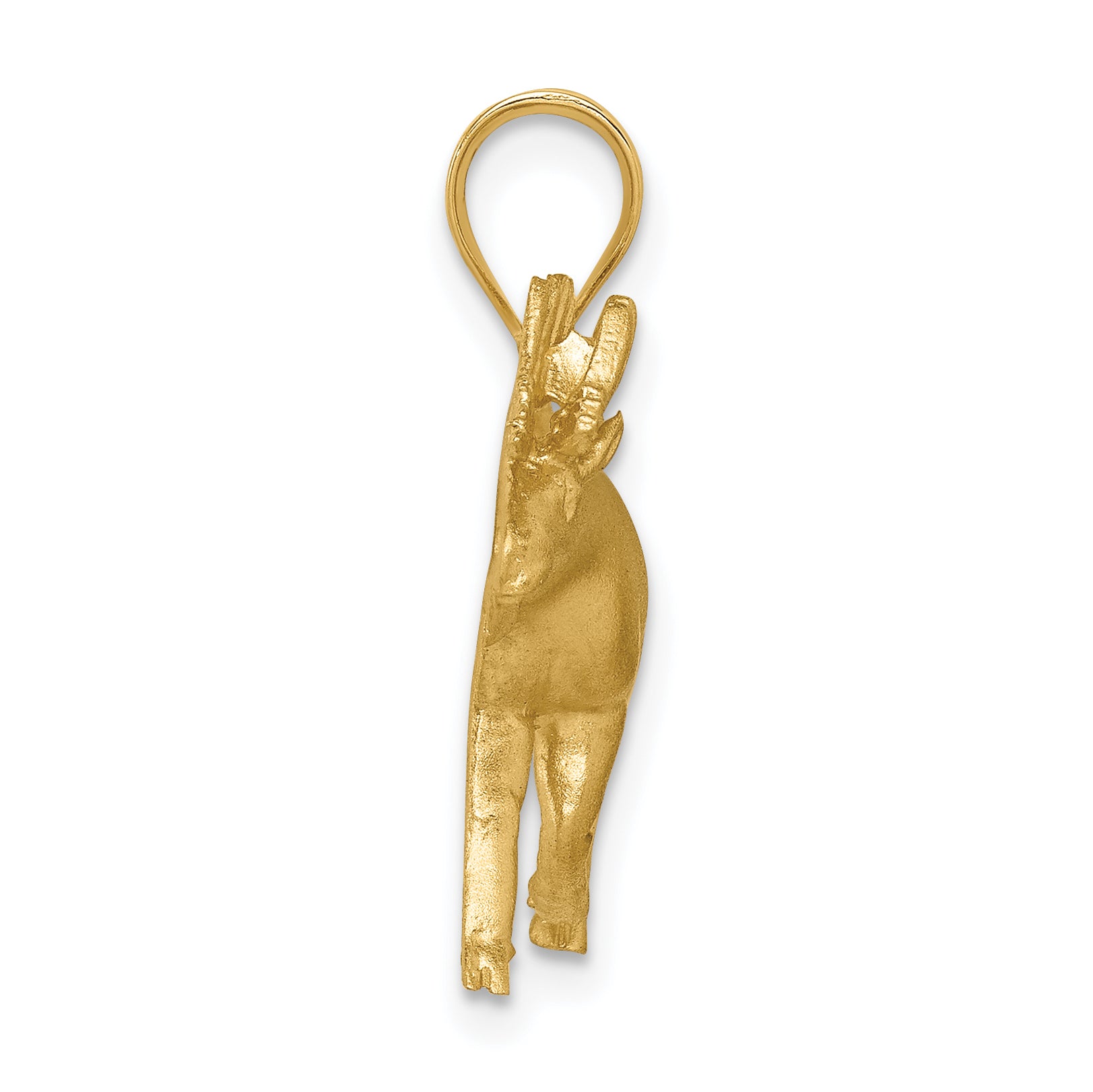 14K Brushed & Diamond-cut Alaskan Moose Pendant Secondary image