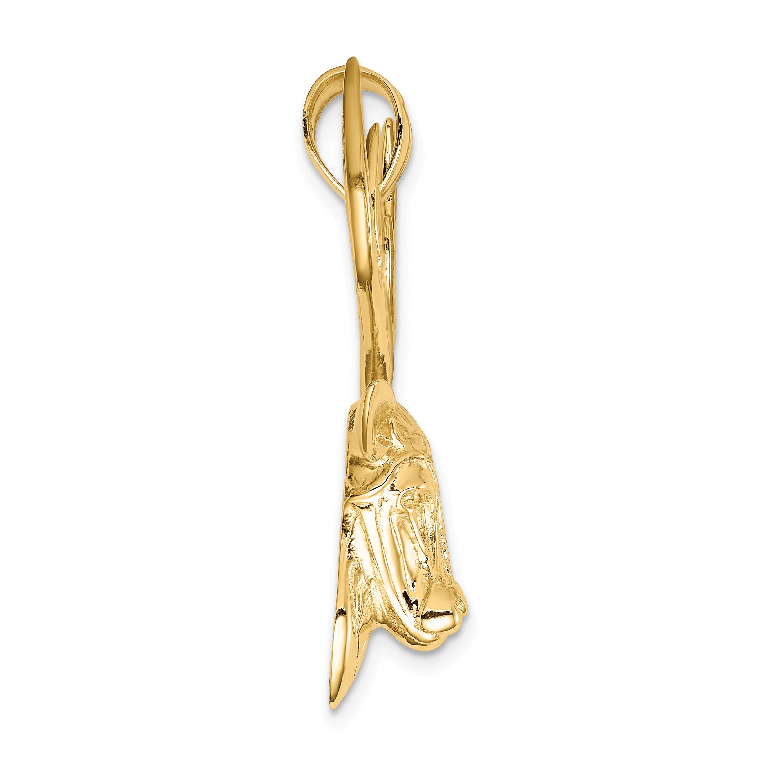 14K Polished Deer Head Pendant Secondary image