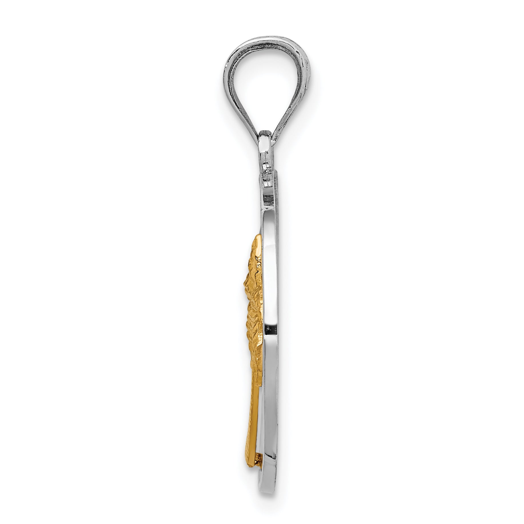 14K Two-tone Polished Sunset Pendant Secondary image