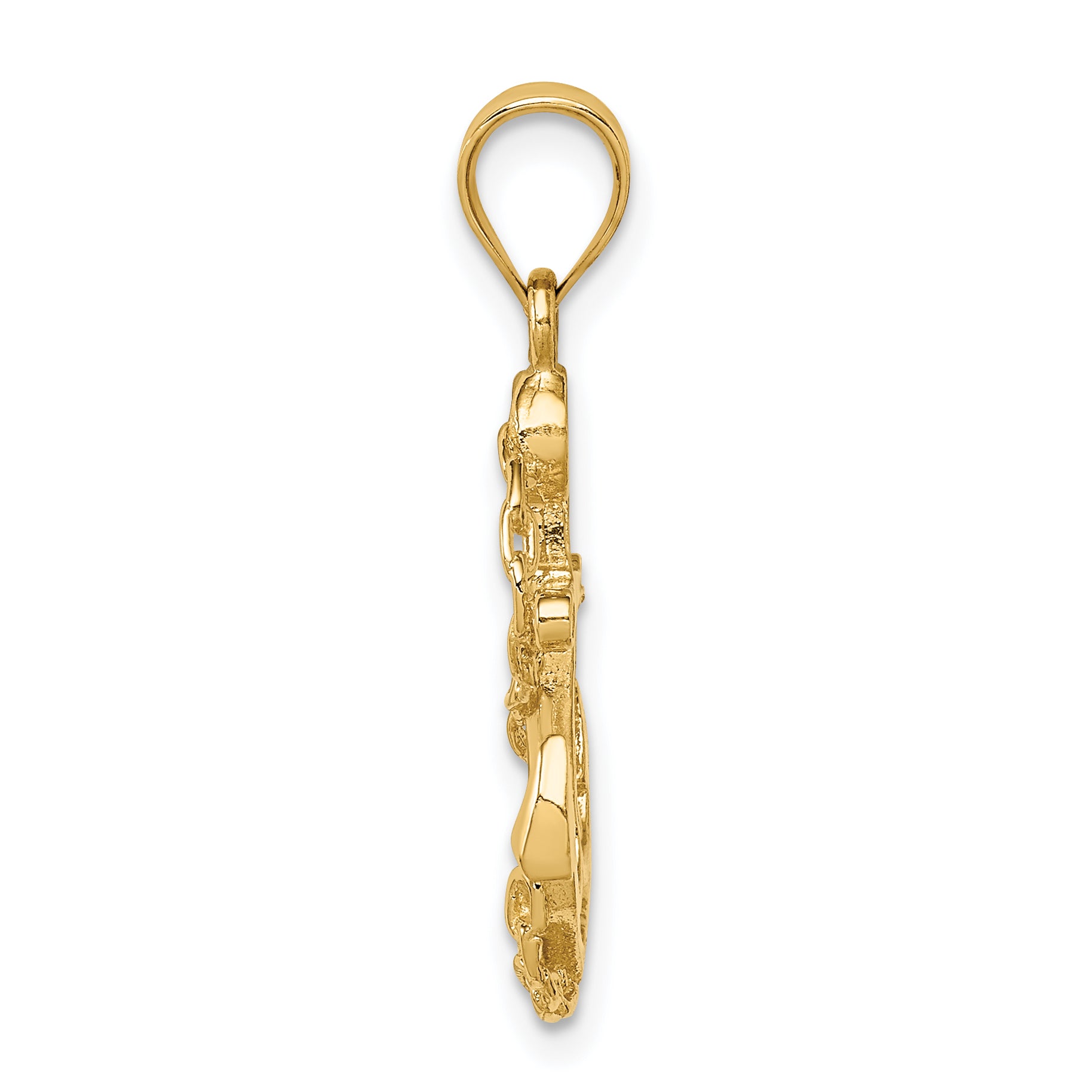 14K Polished Anchor & Chain Pendant Secondary image