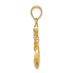 14K Polished Anchor & Chain Pendant