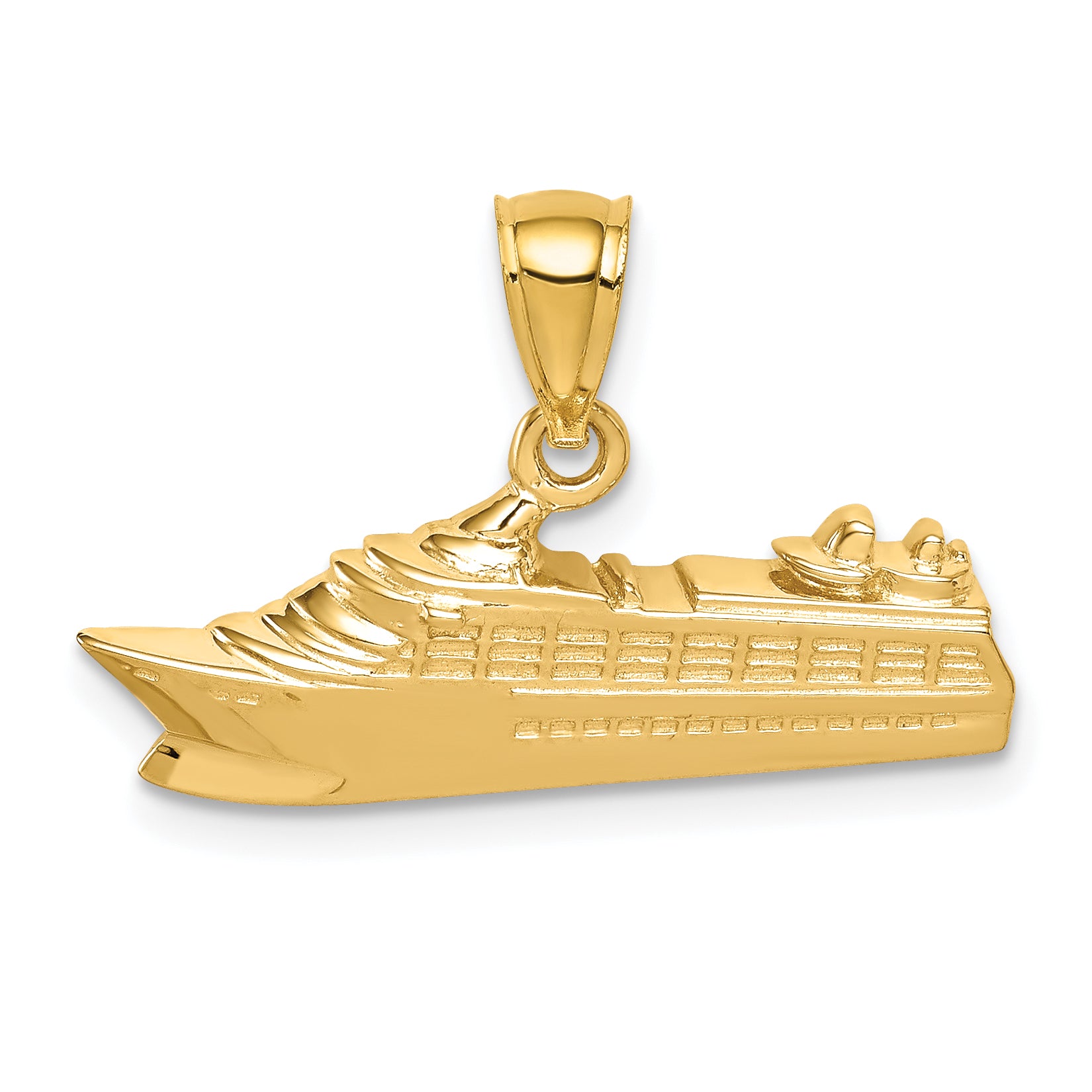 14K Polished Cruse Ship Pendant Main image