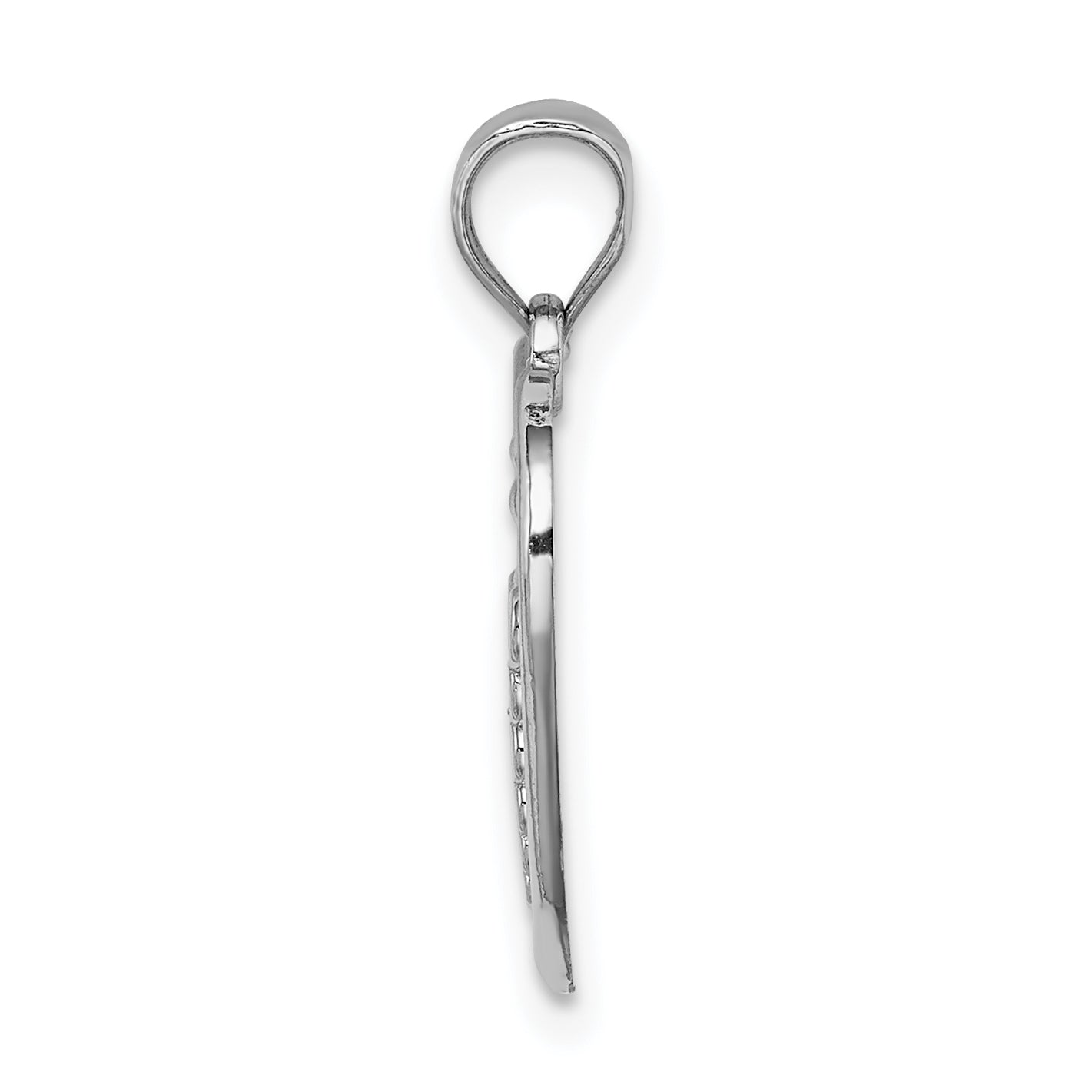 14K White Polished Medical Heart Pendant Secondary image