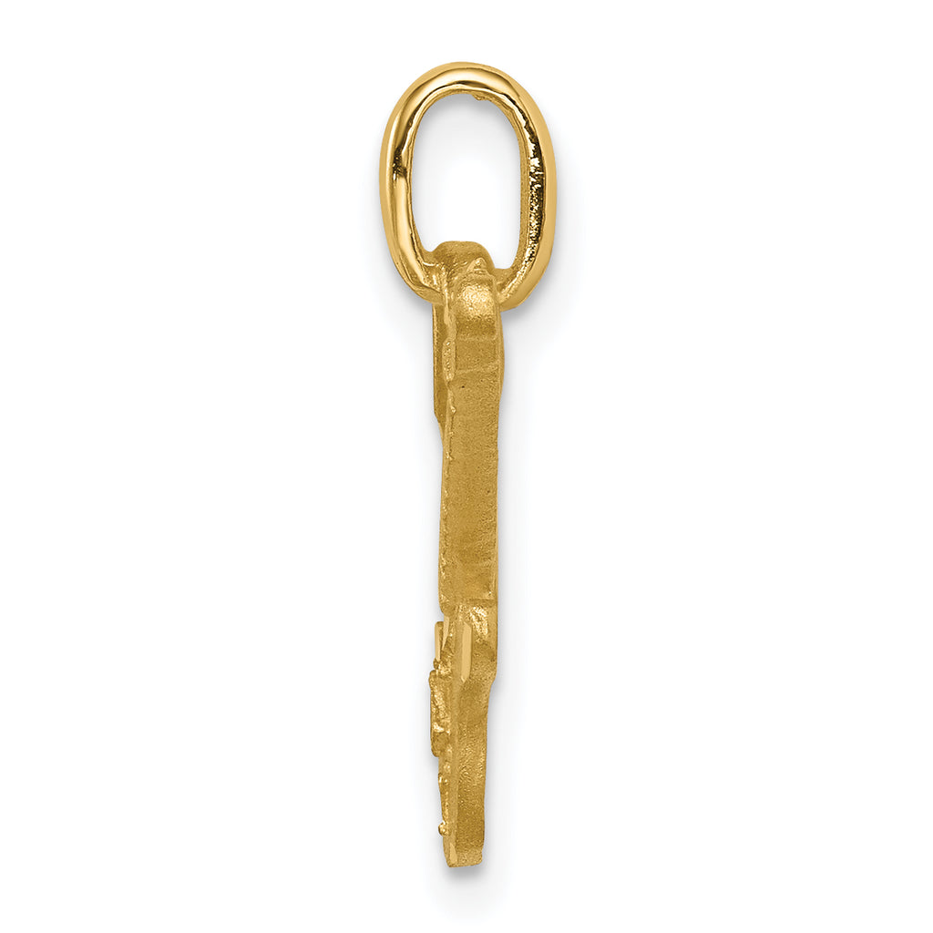 14K Brushed & Diamond-cut Guitar Pendant