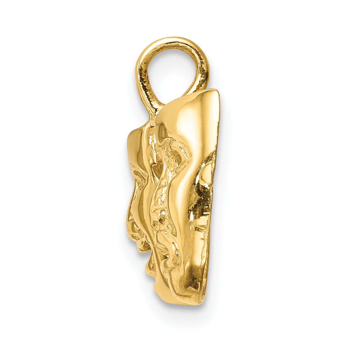 14K Polished Comedy/Tragedy Theater Masks Pendant Secondary image
