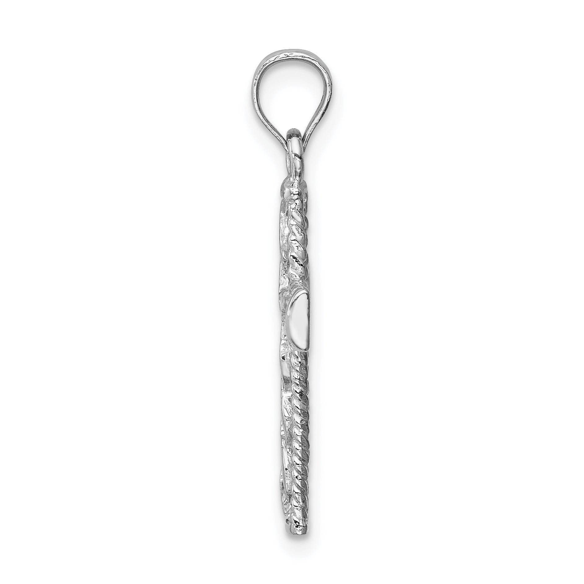 14K White Polished Braided Cross Pendant Secondary image