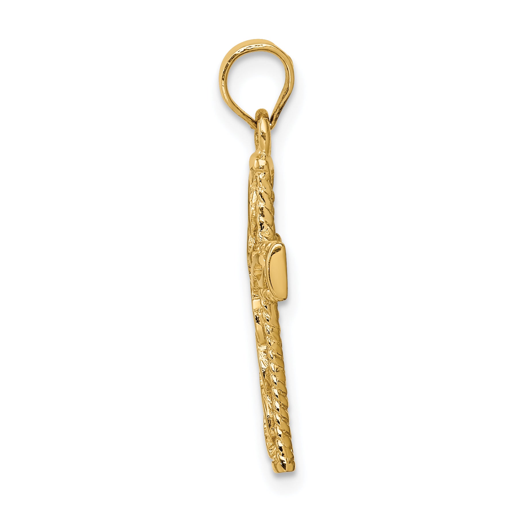 14K Polished Braided Cross Pendant Secondary image
