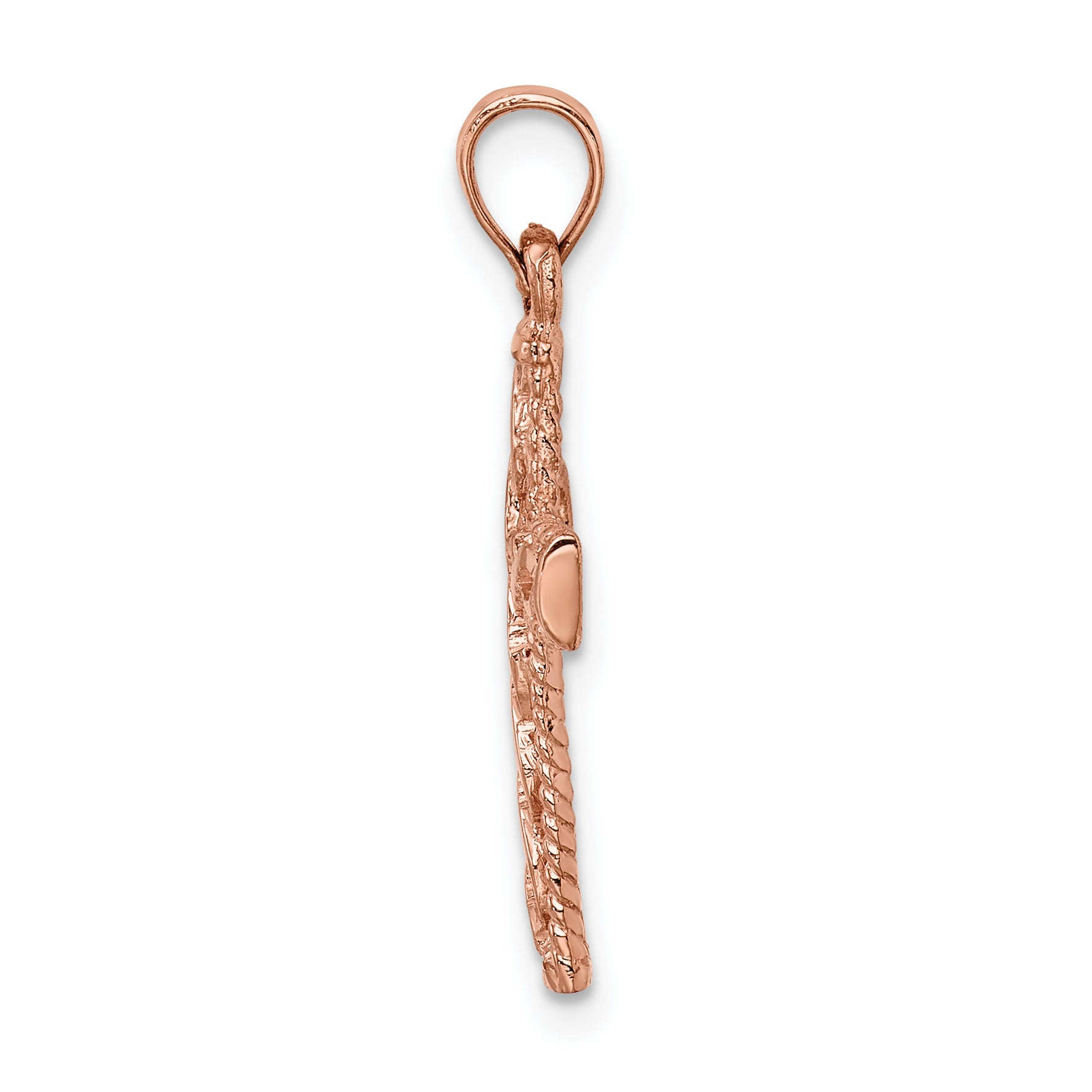 14K Rose Polished Braided Cross Pendant Secondary image