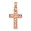 14K Rose Polished Braided Cross Pendant