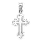 14K White Polished Cross Pendant