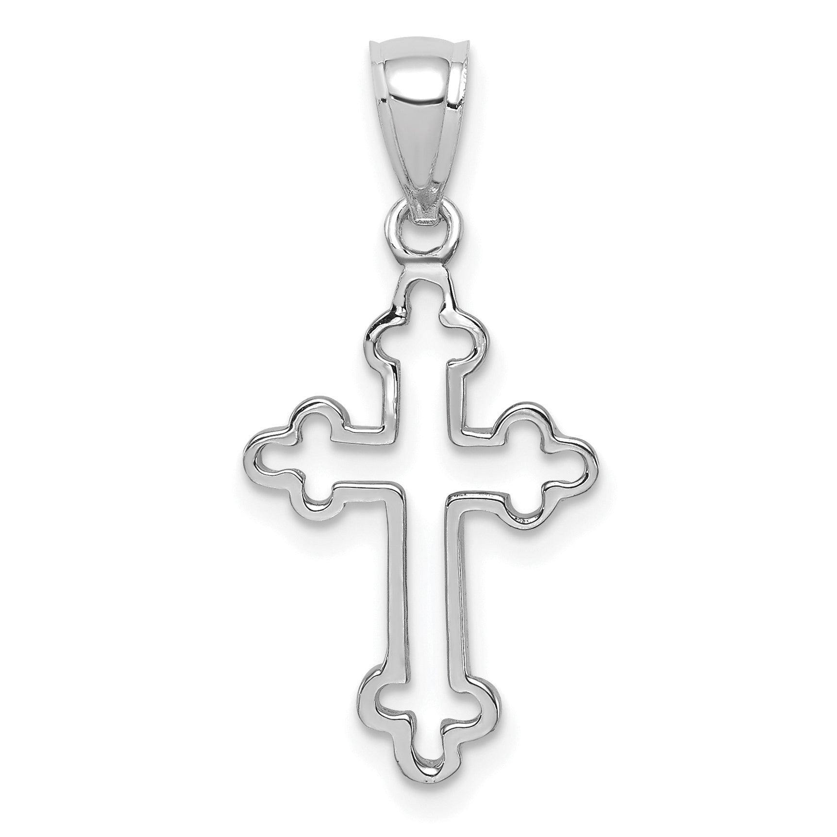 14K White Polished Cross Pendant Main image