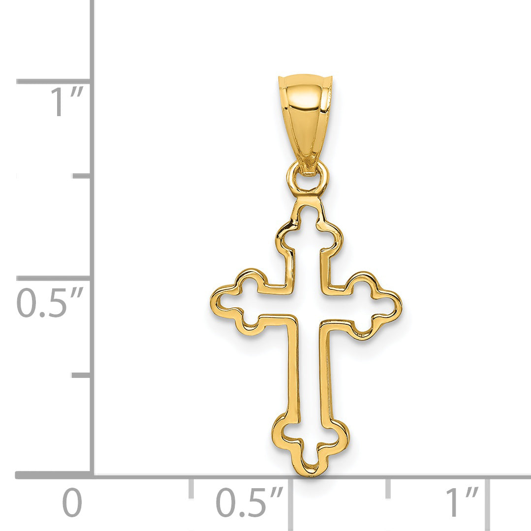 14K Polished Cross Pendant Secondary image