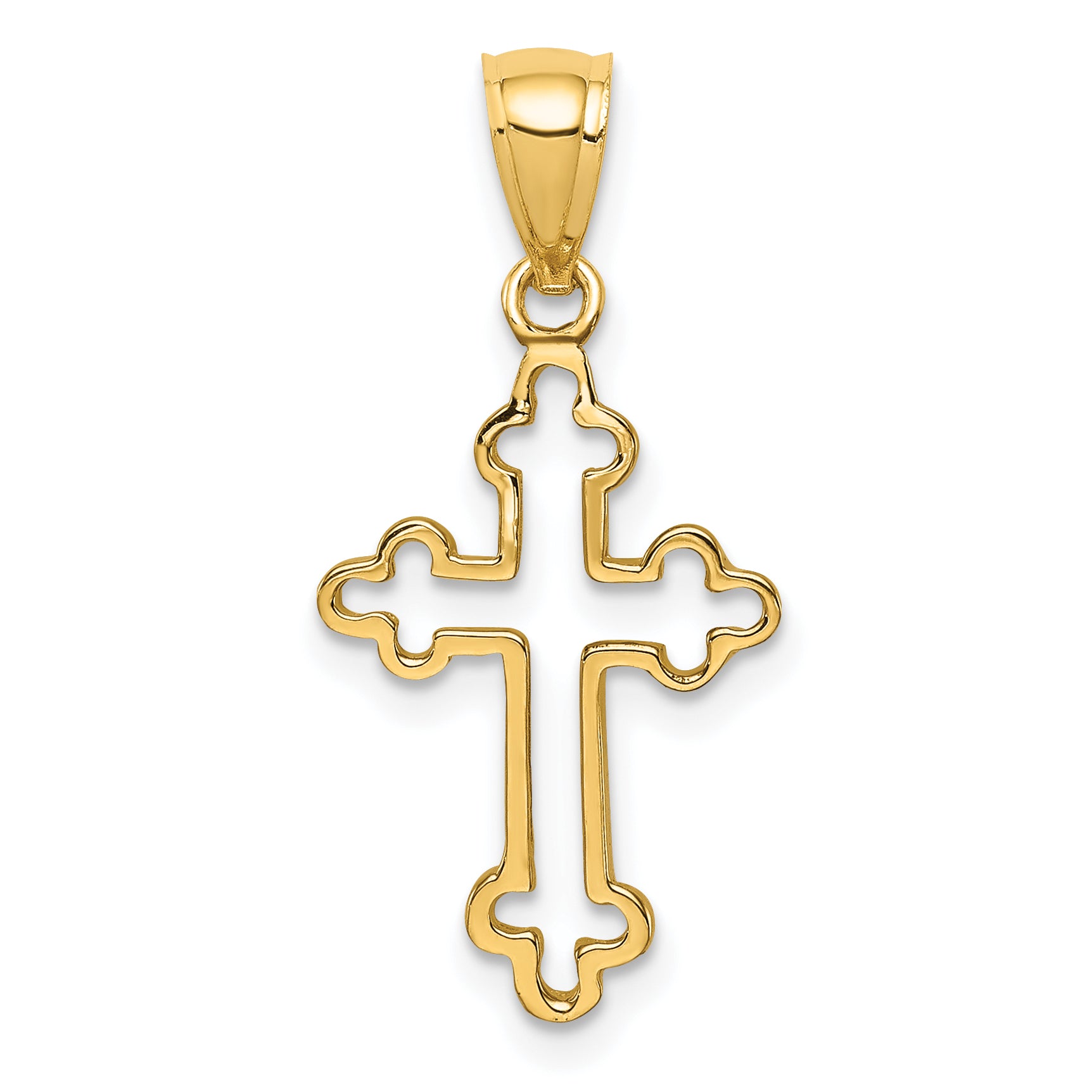 14K Polished Cross Pendant Main image