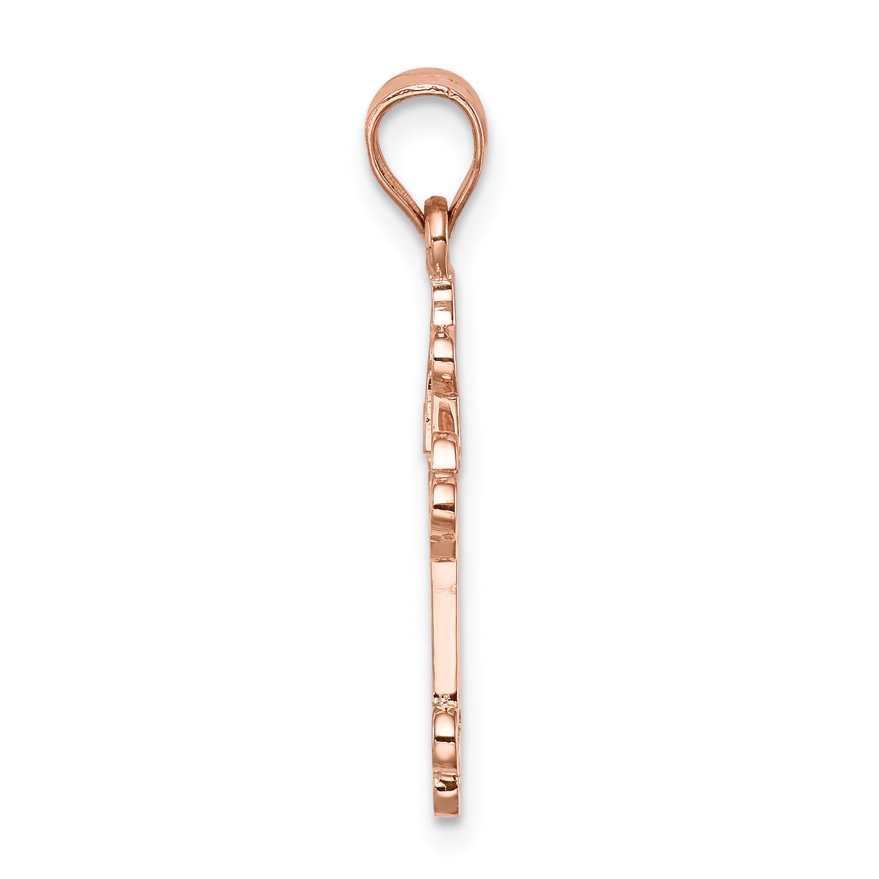 14K Rose Polished Cross Pendant Secondary image