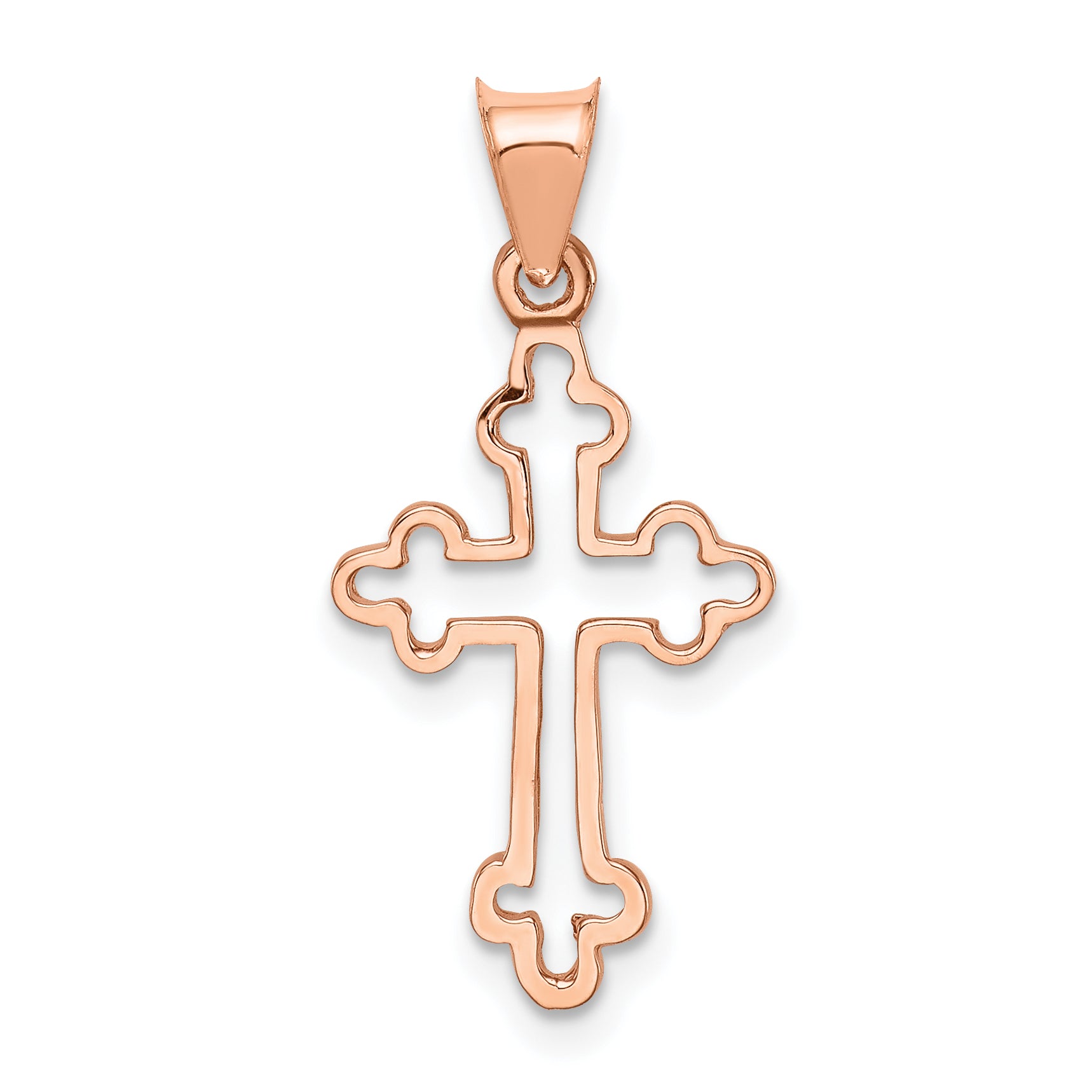 14K Rose Polished Cross Pendant Main image