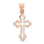 14K Rose Polished Cross Pendant