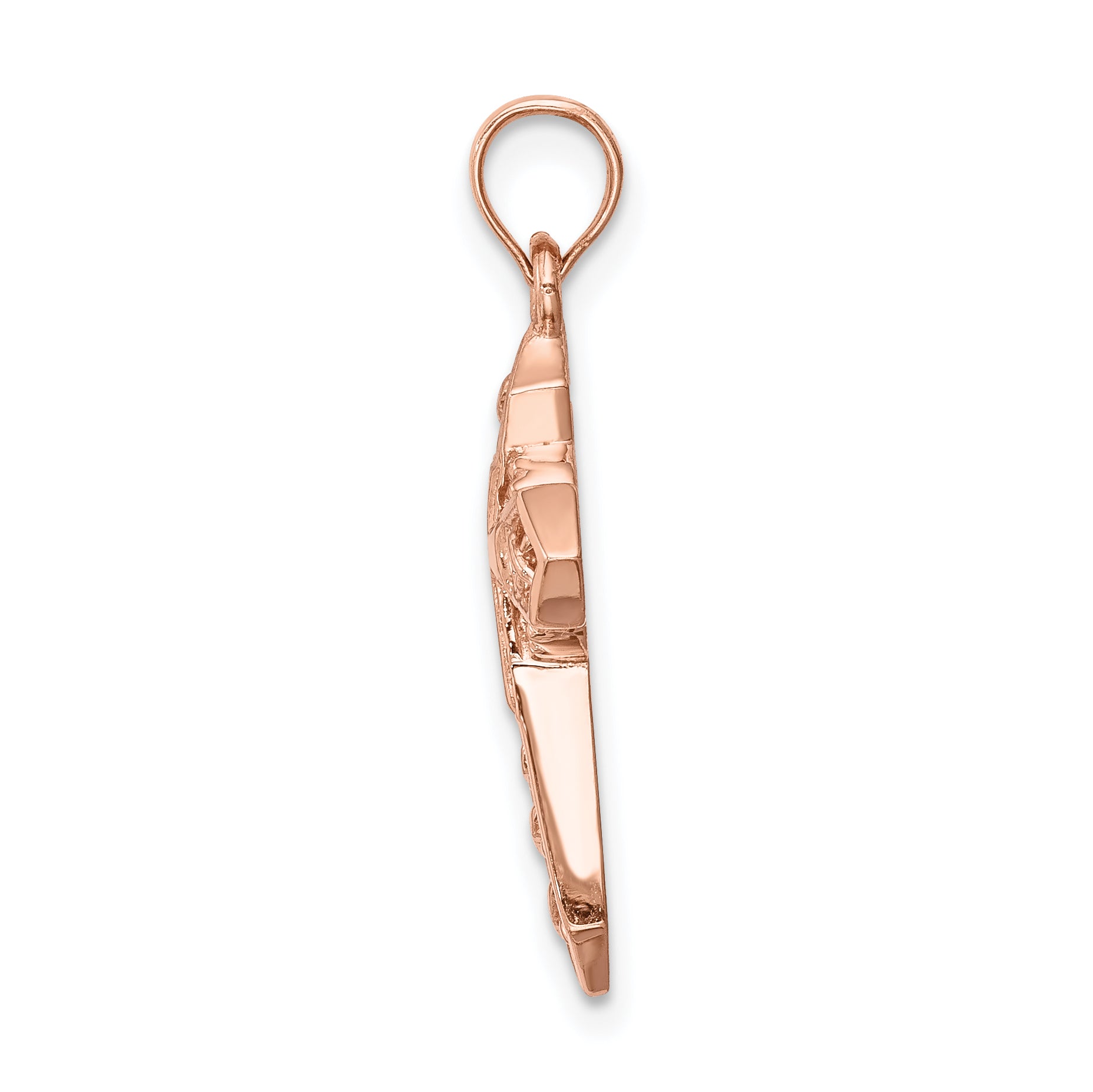 14K Rose Polished Cross Pendant Secondary image