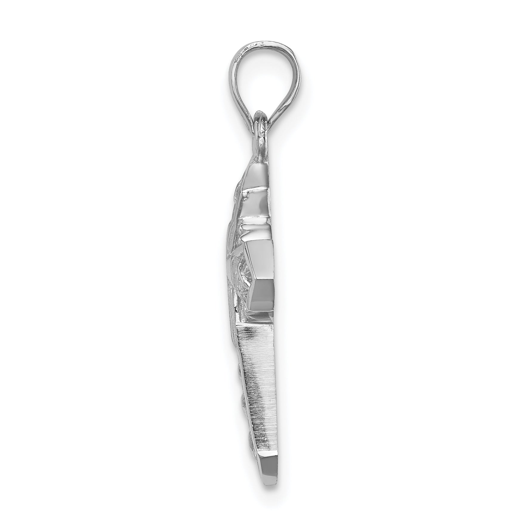 14K White Polished Cross Pendant Secondary image