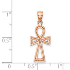 14K Rose Polished Ankh Pendant