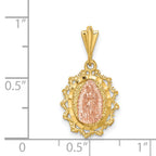 14K Two-tone Polished St. Mary Medal Pendant