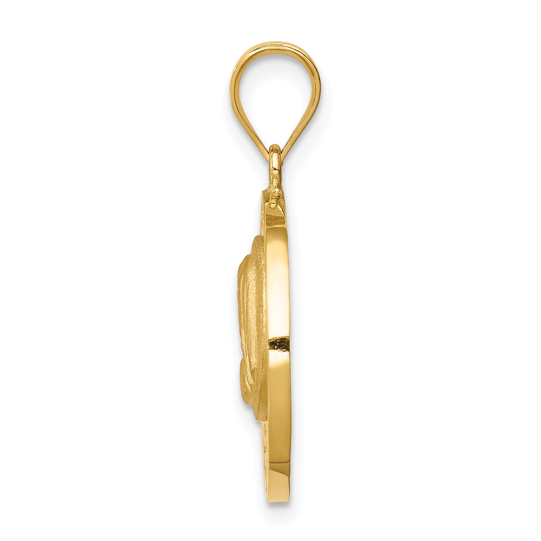 14K Brushed & Polished Virgin Mary Pendant Secondary image