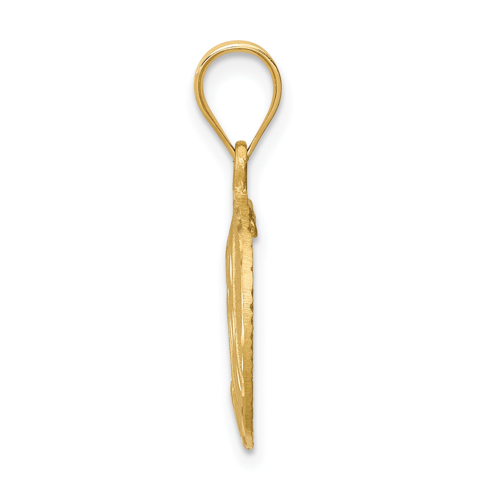 14K Brushed Diamond-Cut Virgin Mary Pendant Secondary image
