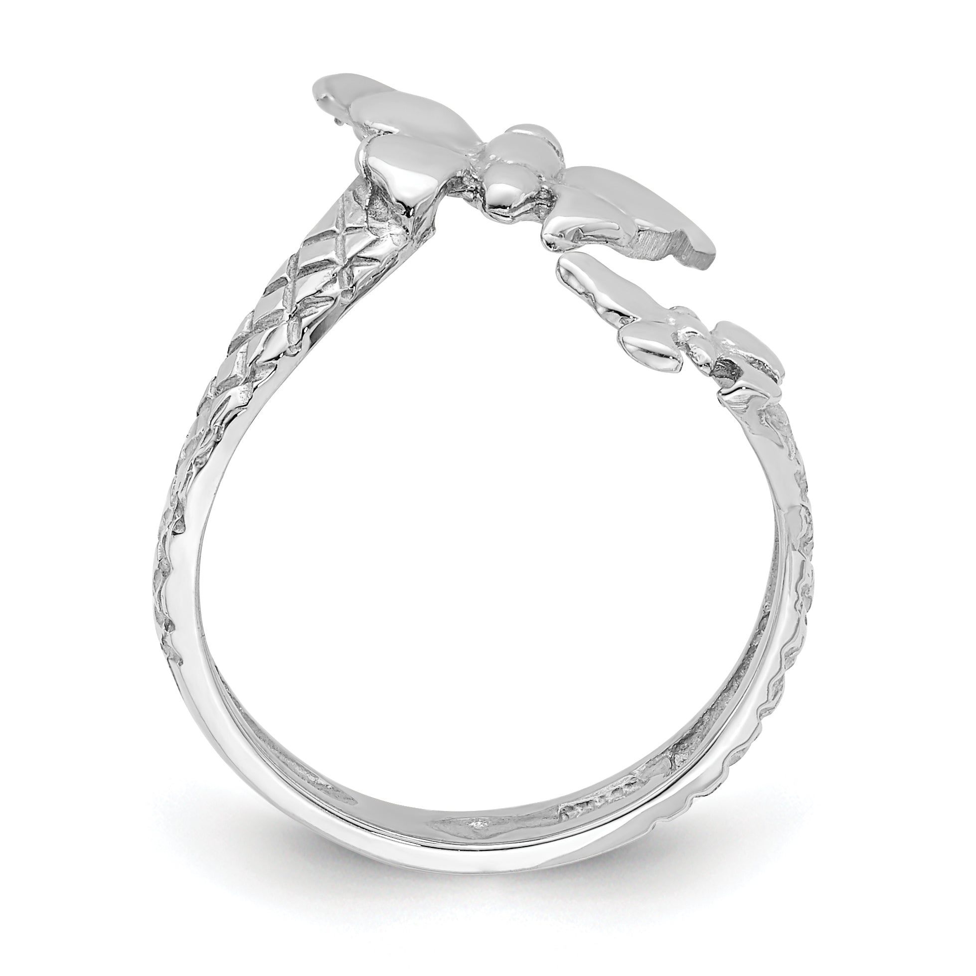 14K Polished & Textured Butterfly Toe Ring Secondary image