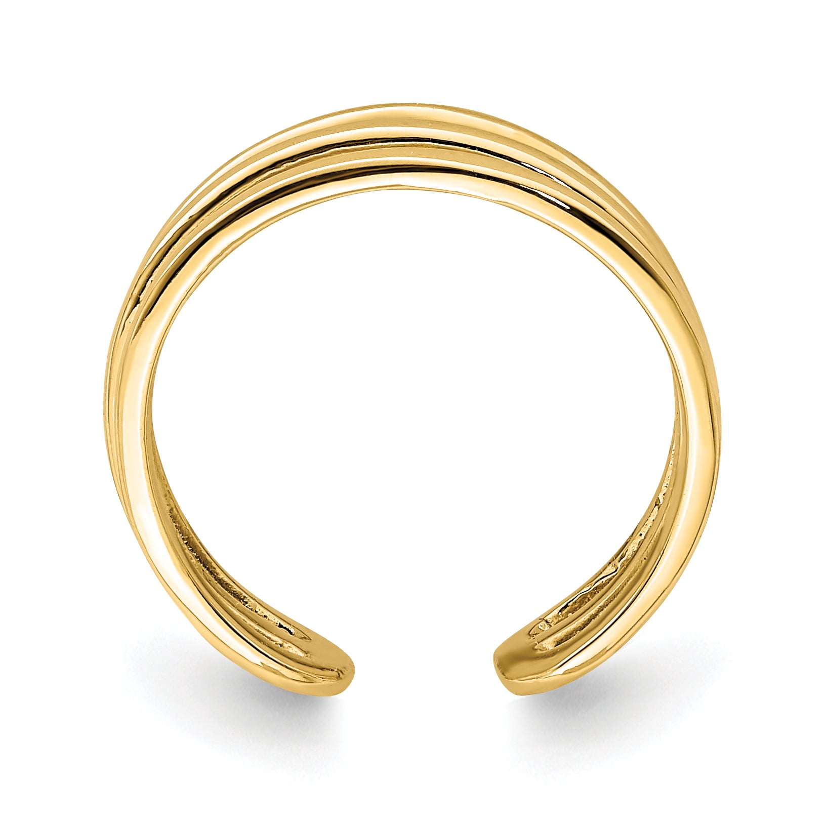 14K Polished 3 Row Toe Ring Secondary image
