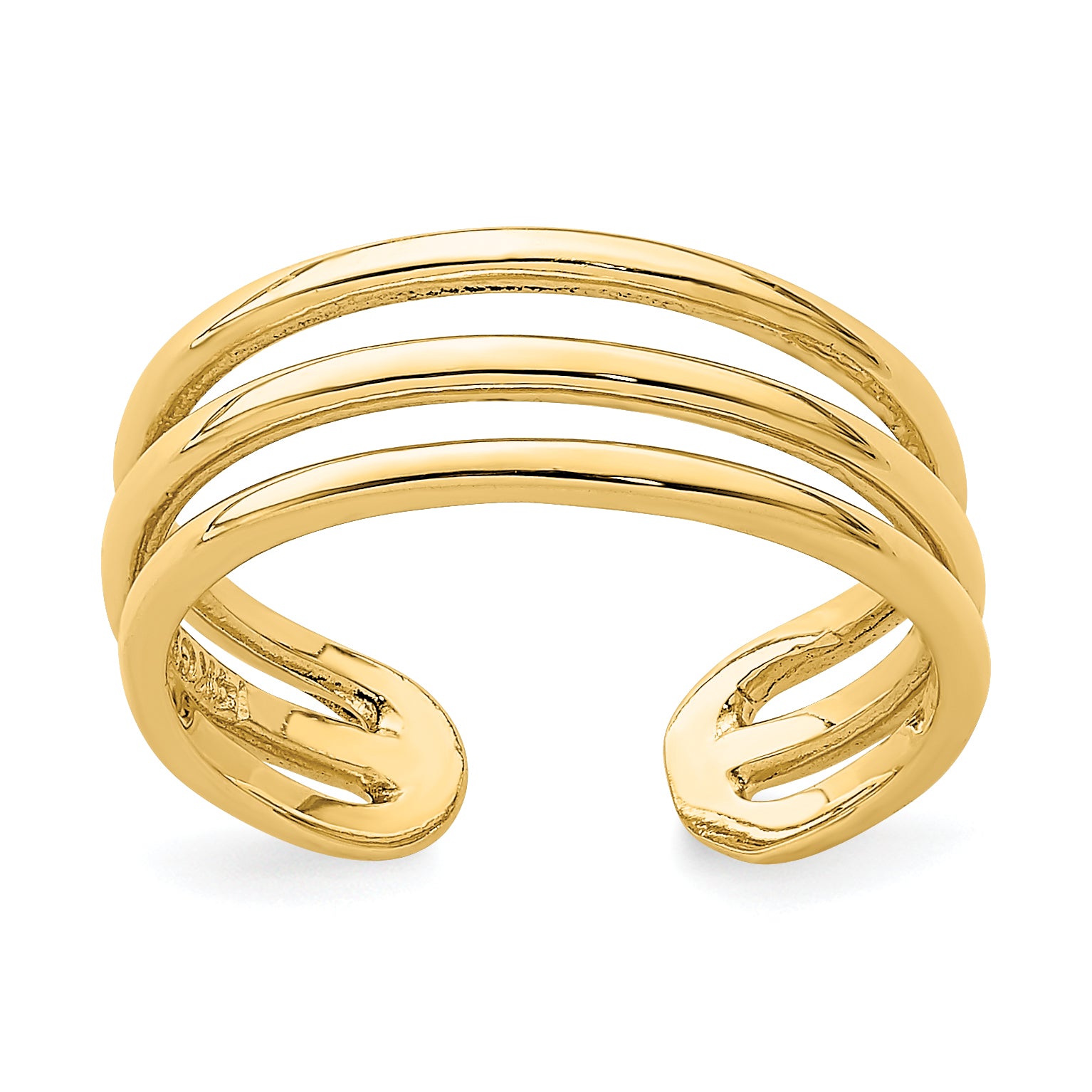 14K Polished 3 Row Toe Ring Main image