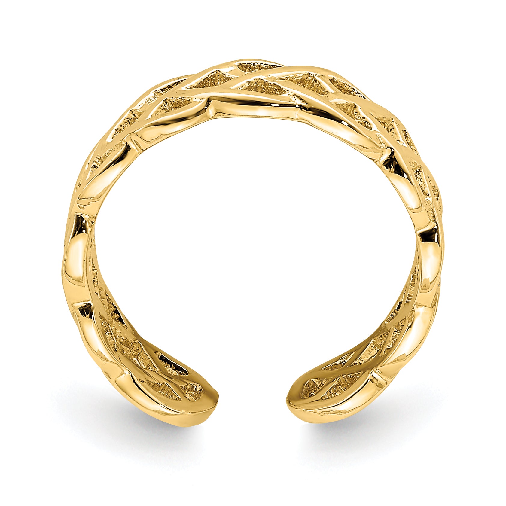 14K Polished Braided Toe Ring Secondary image