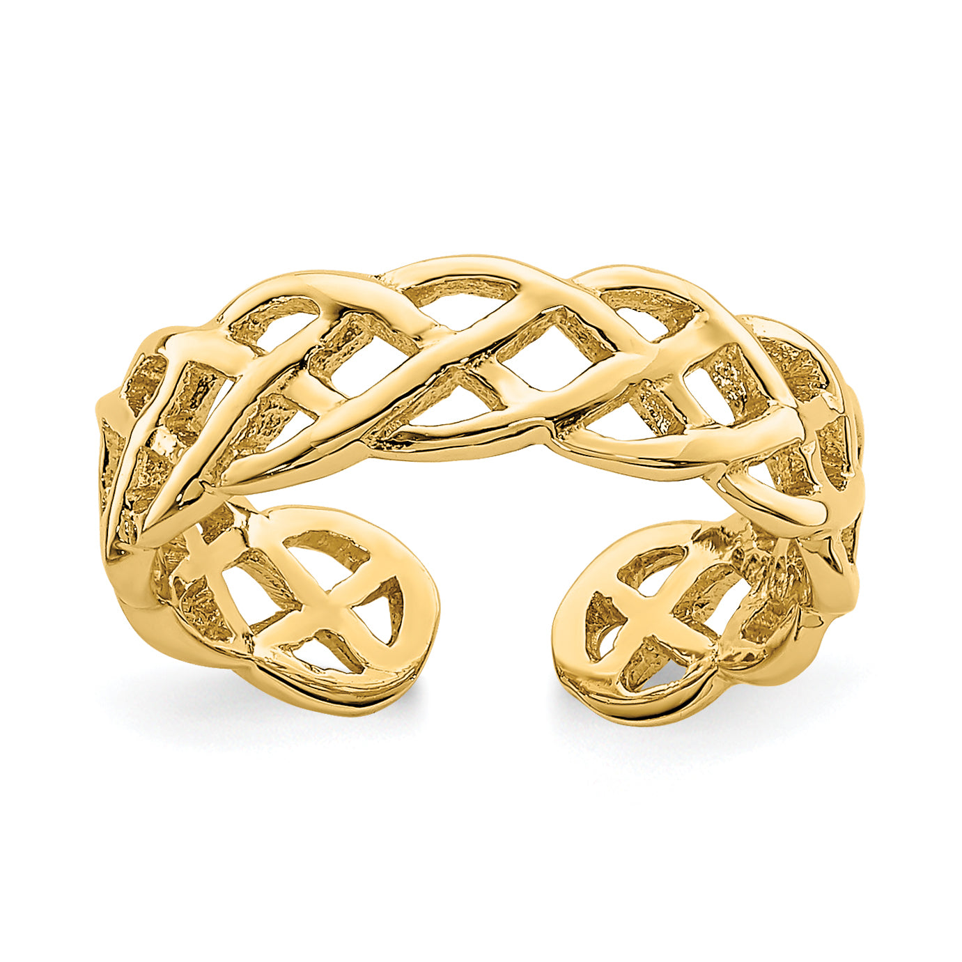 14K Polished Braided Toe Ring Main image