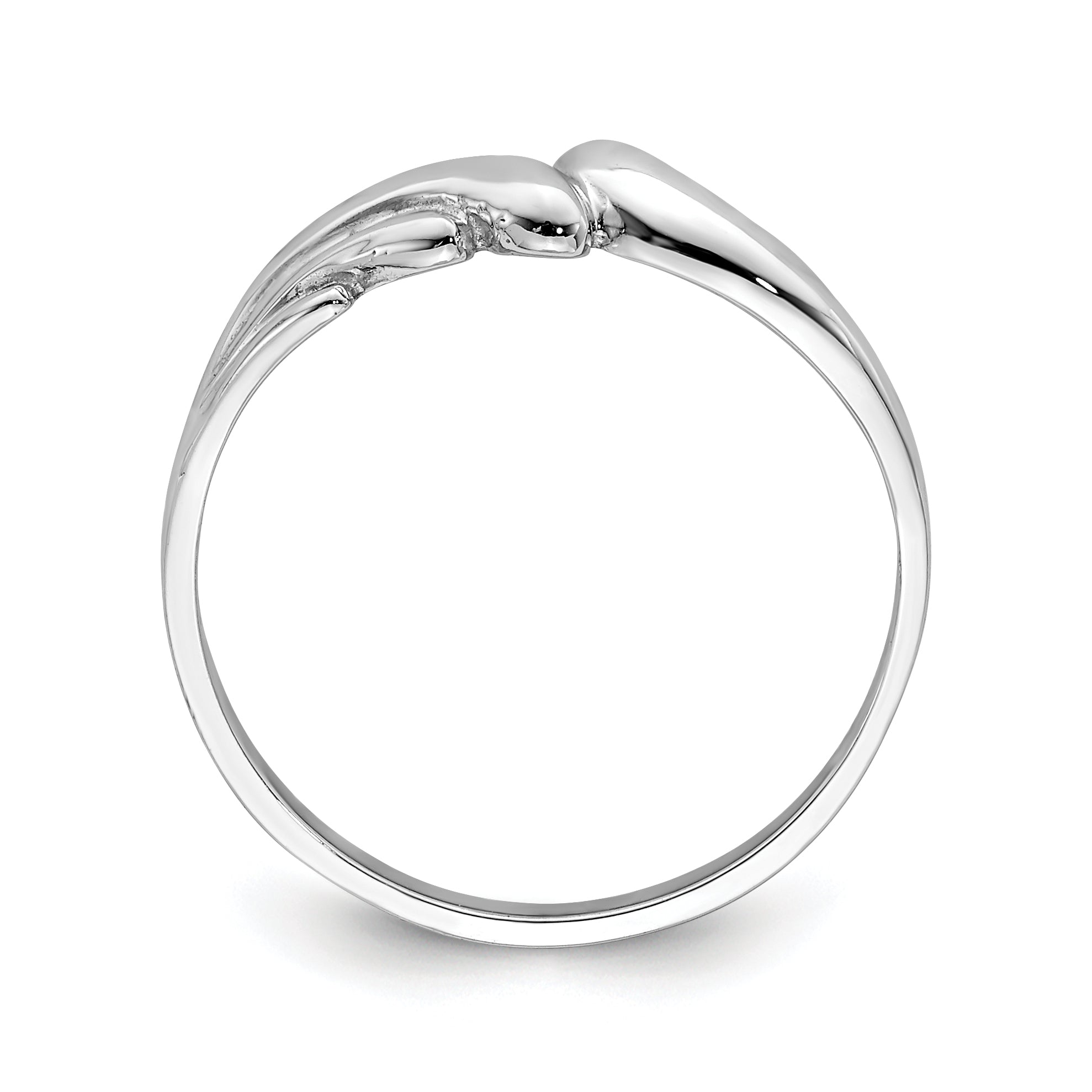 14K White Polished Wave Ring Secondary image
