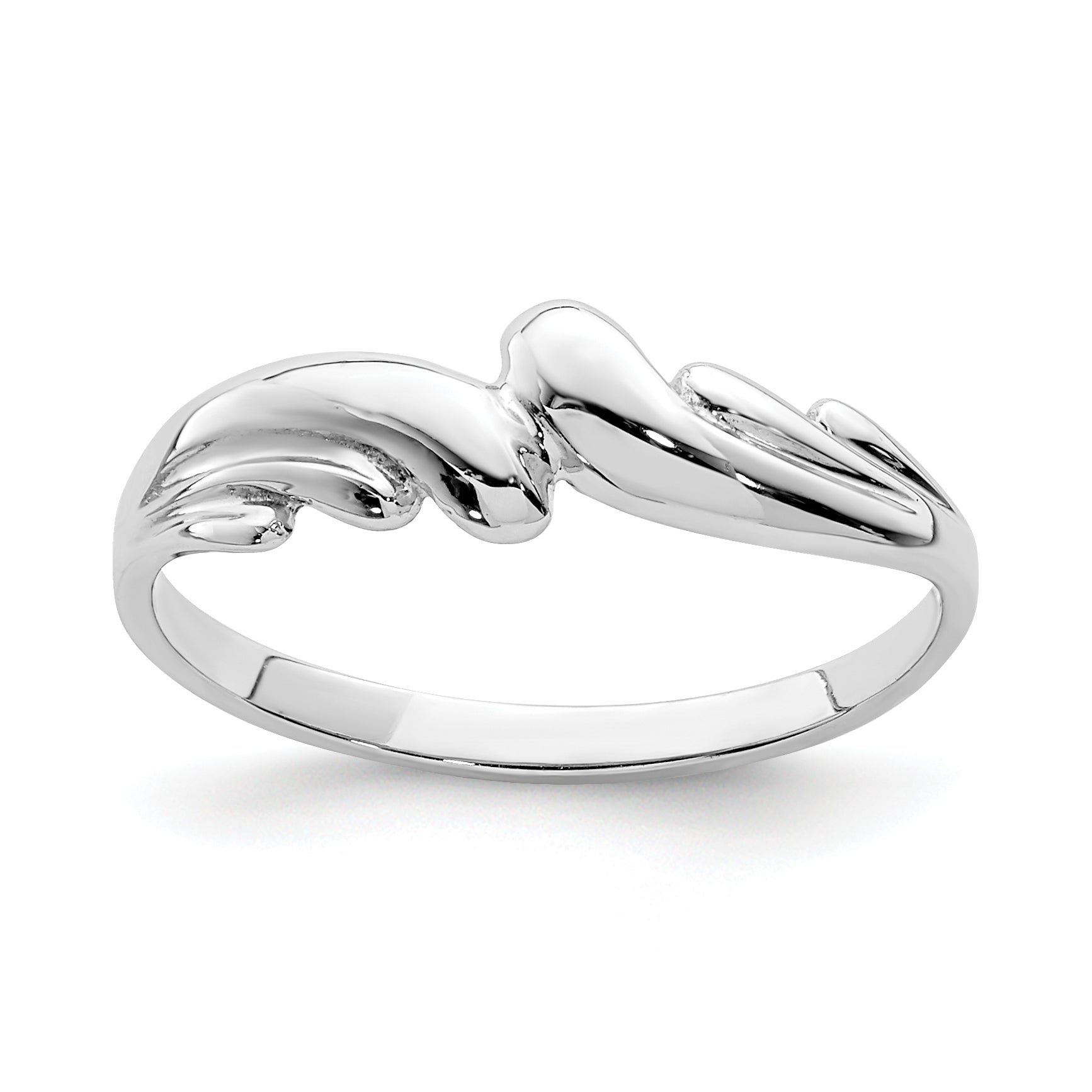 14K White Polished Wave Ring Main image