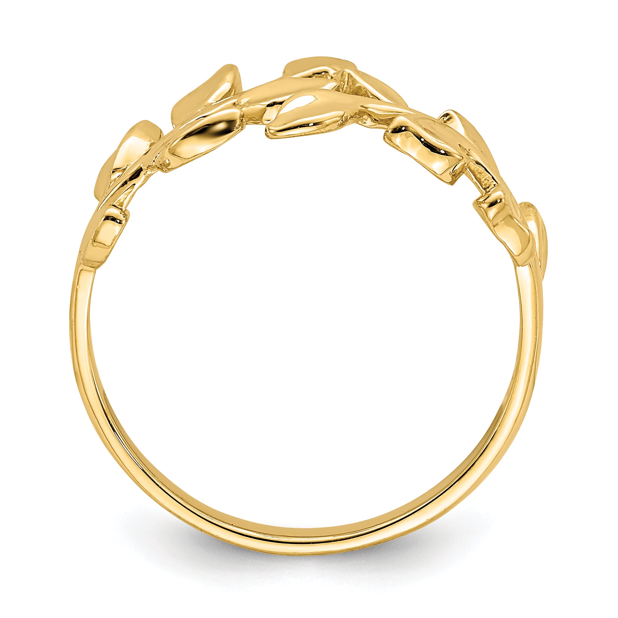 14K Polished Leaf Ring Secondary image