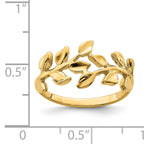 14K Polished Leaf Ring