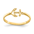 14K Polished Anchor Ring