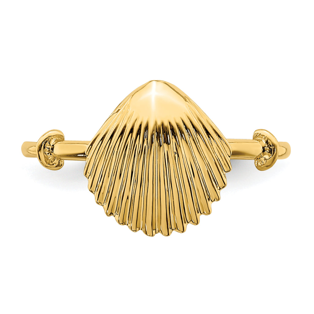 14K Polished Shell Ring