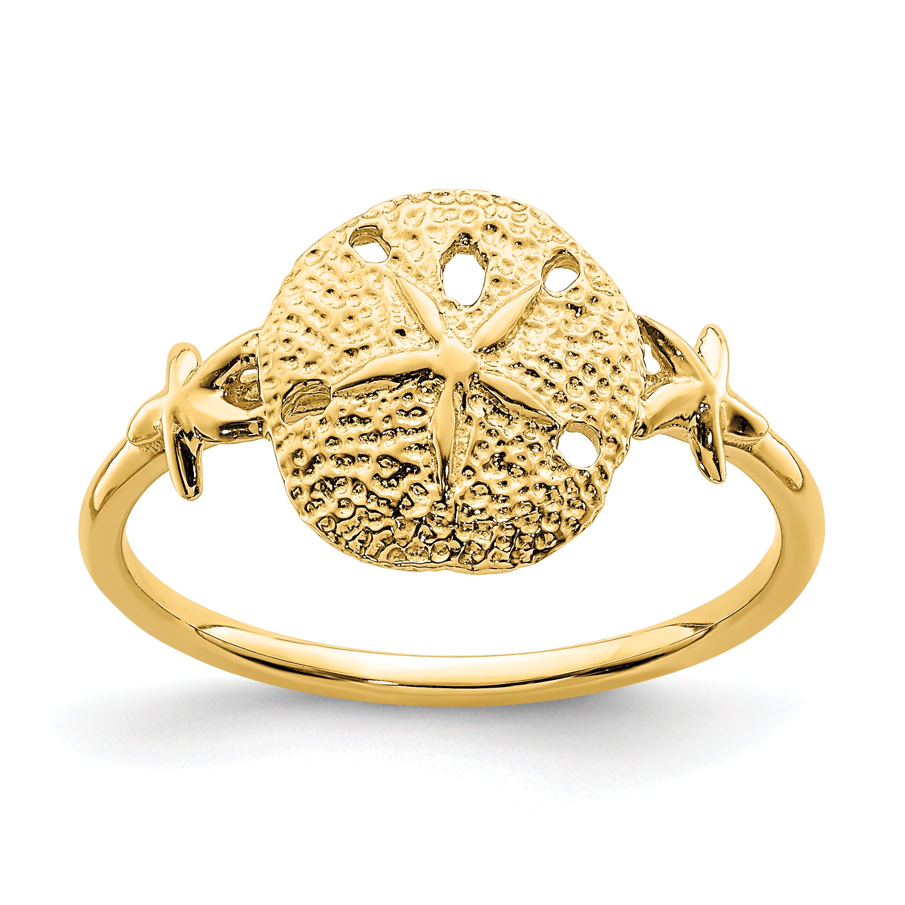 14K Polished Sand Dollar Ring Main image
