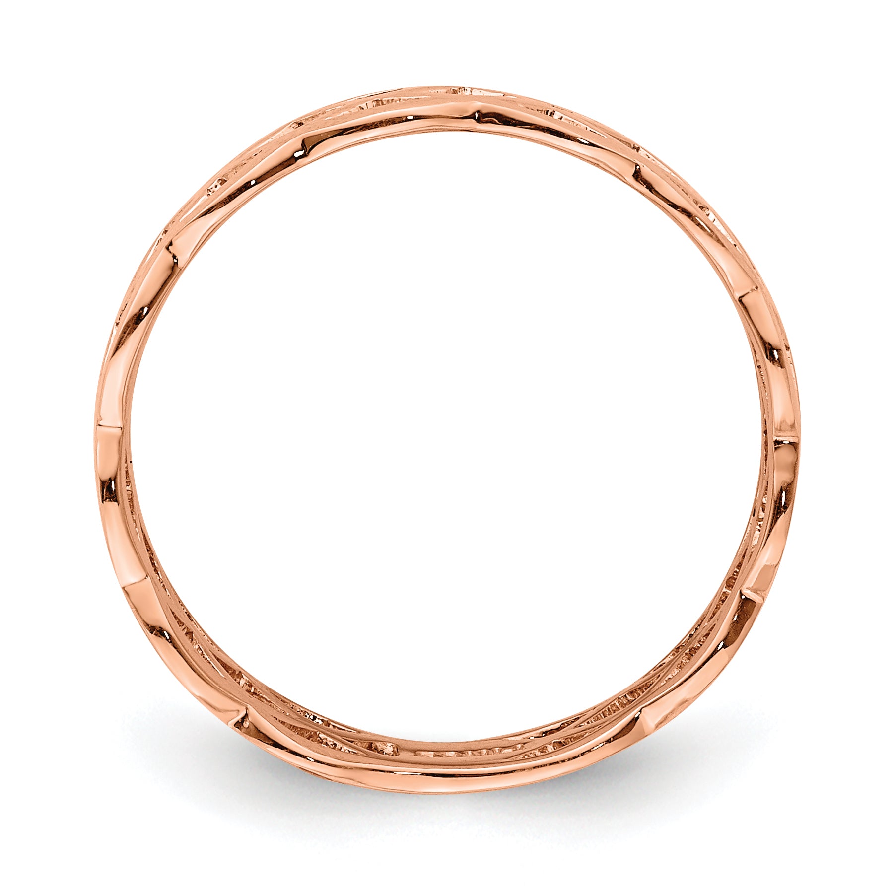 14K Rose Polished Weave Ring Secondary image