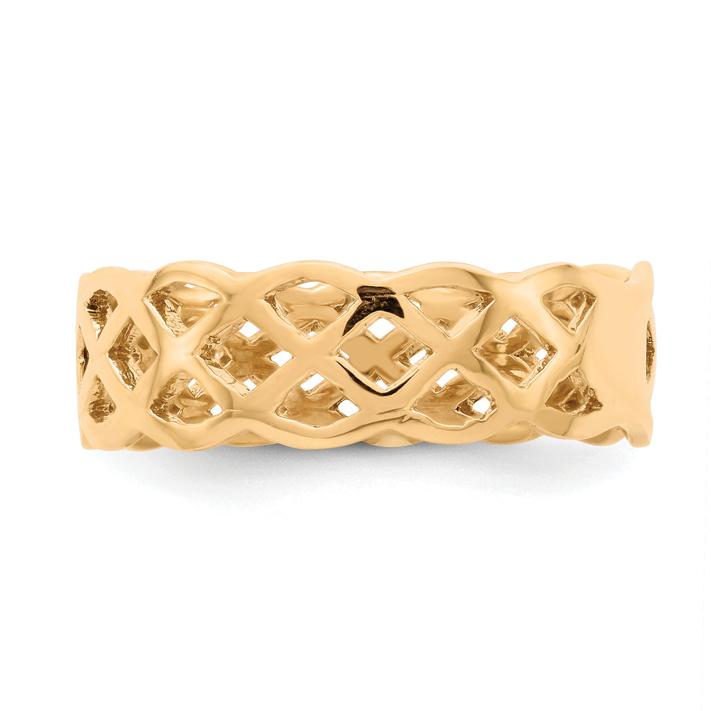 14K Polished Weave Ring