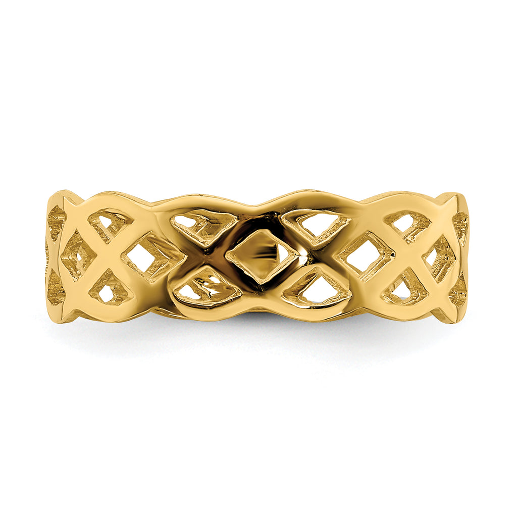 14K Polished Weave Ring