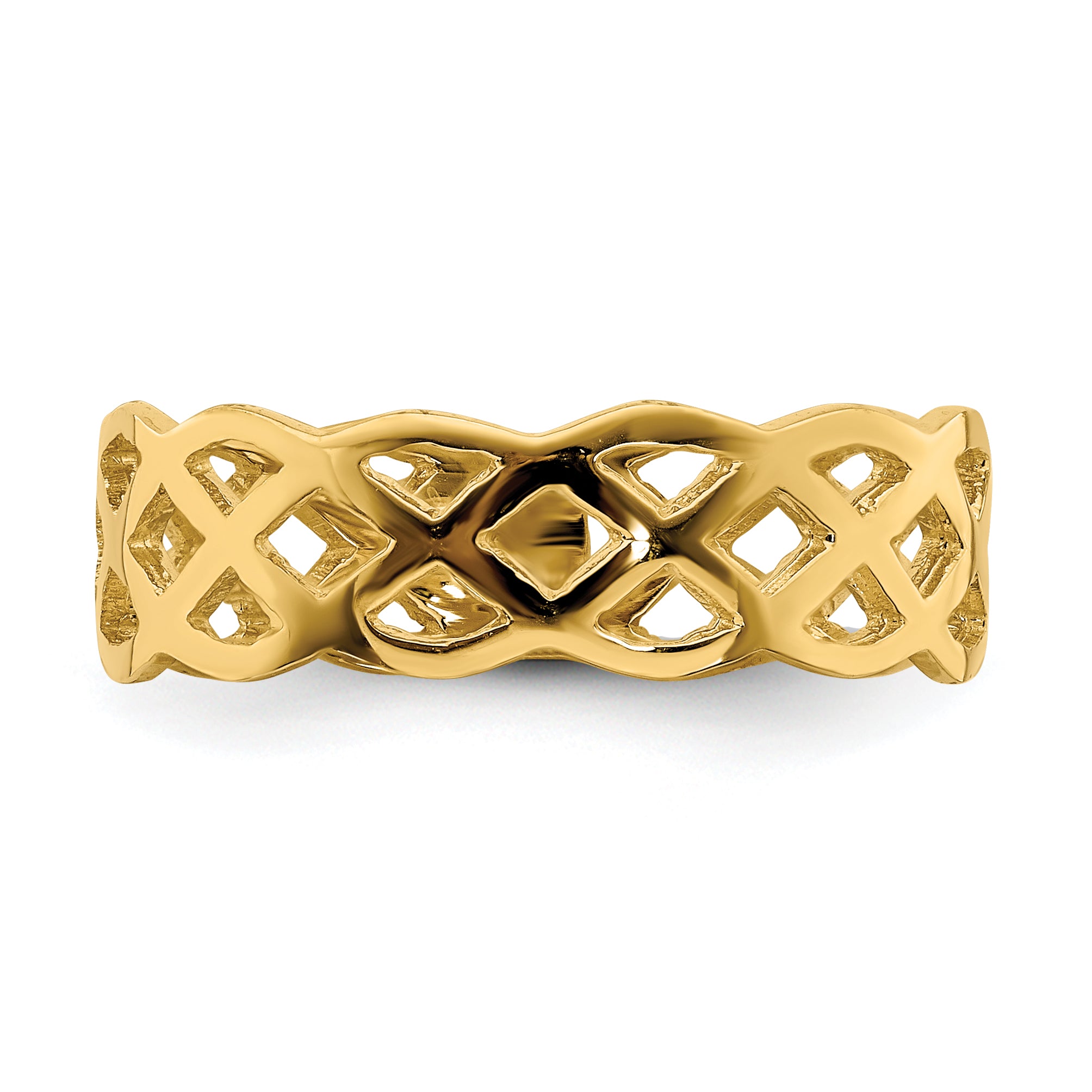 14K Polished Weave Ring