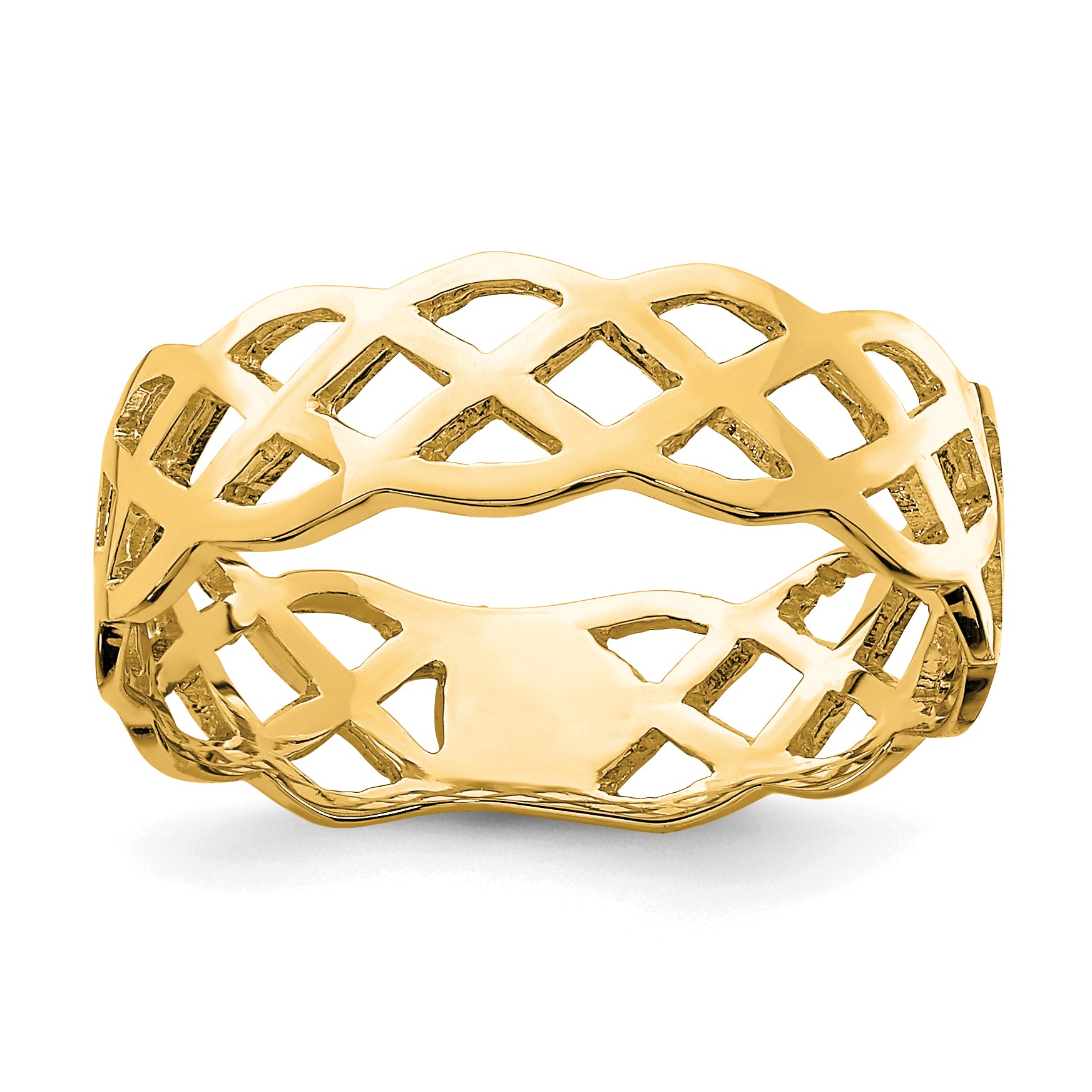 14K Polished Weave Ring