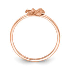 14k Rose Brushed & Polished D/C Plumeria Ring