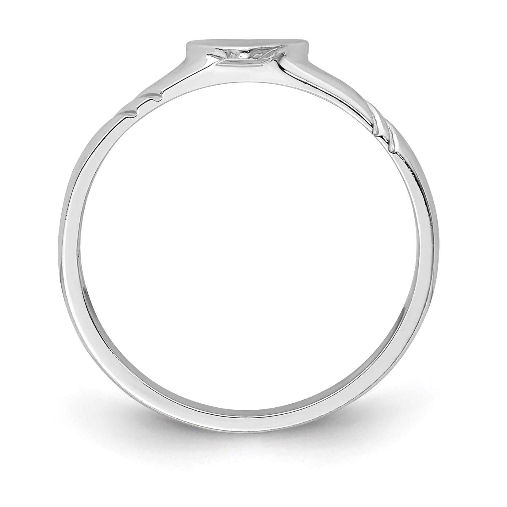 14K White Polished Heart Children's Ring Secondary image