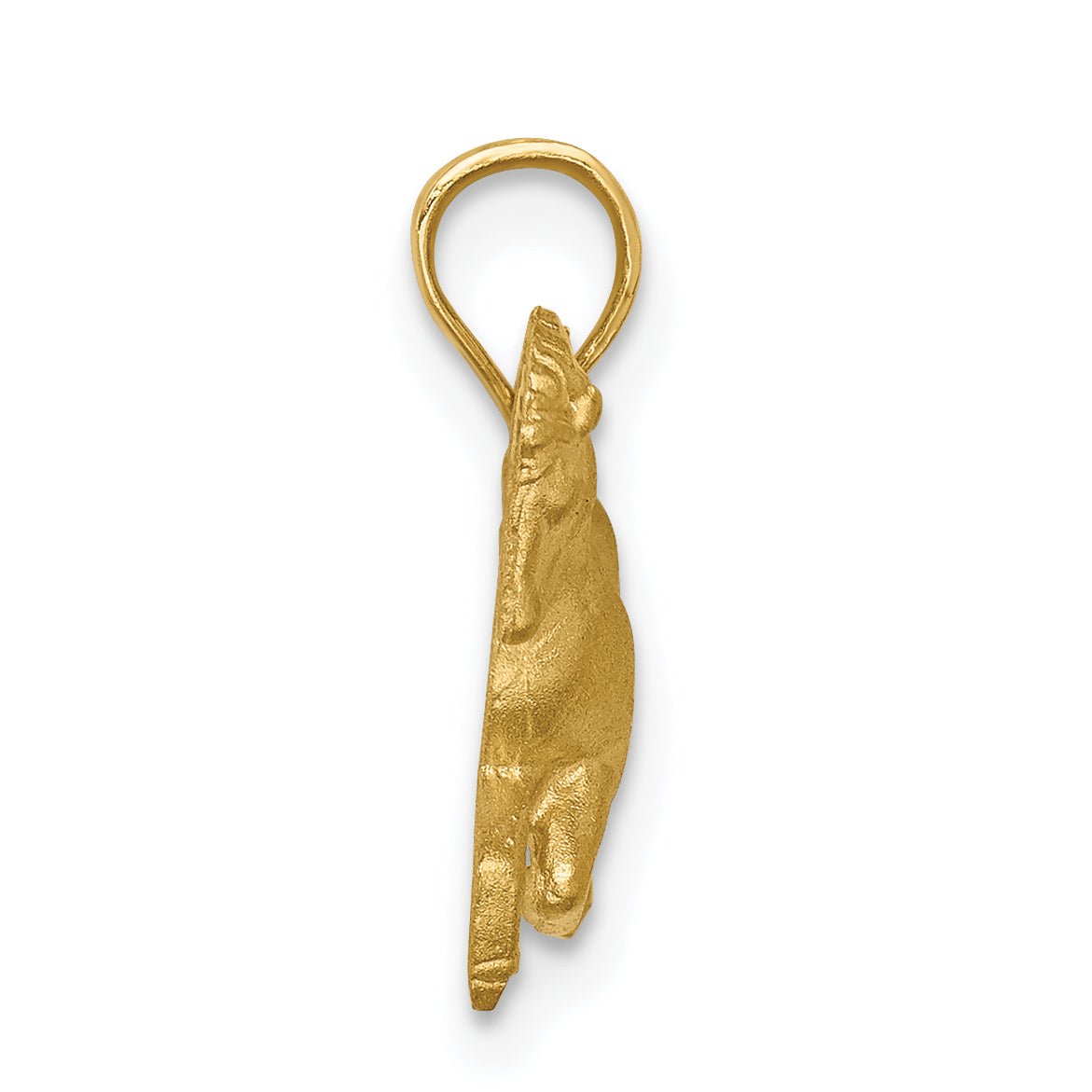 14K Brushed and Diamond-cut Horse Pendant Secondary image
