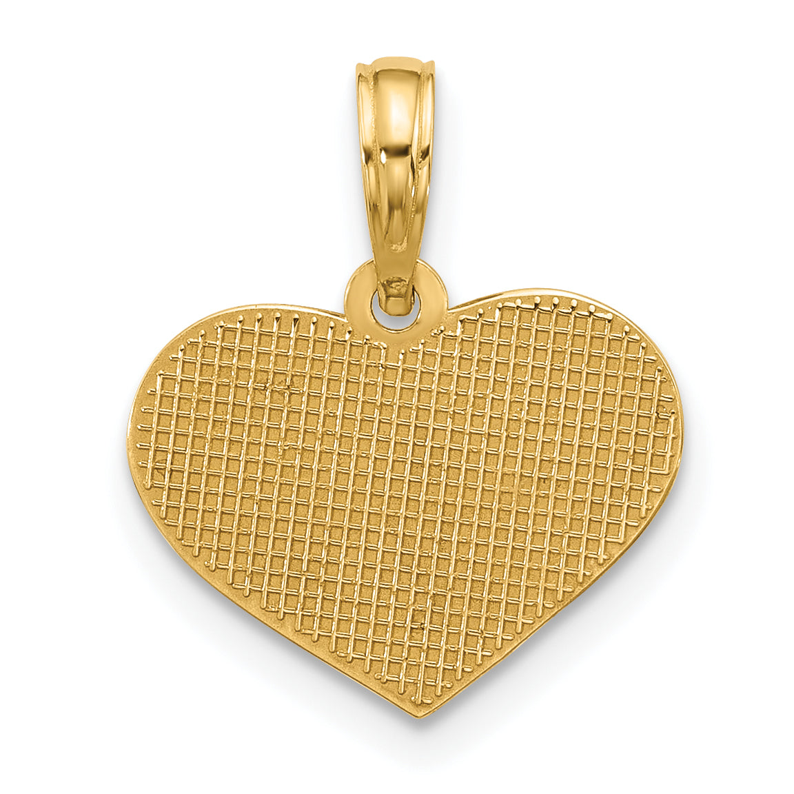 14k Polished Stars on Heart Pendant