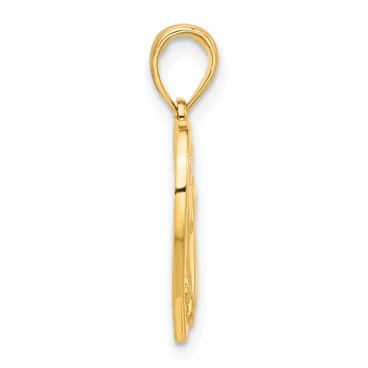 14k Polished Horse Head In Heart Pendant