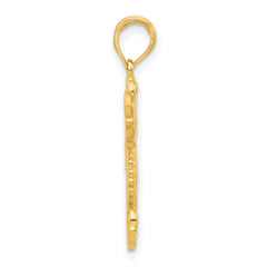 14k Polished Seahorse with Bubbles Pendant