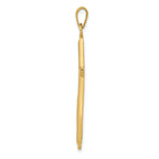 14K Gold Polished Cross Pendant with Drape  Elegant, Solid Design